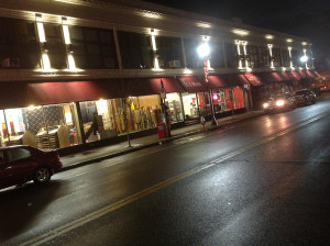 Commercial storefront illumination at night